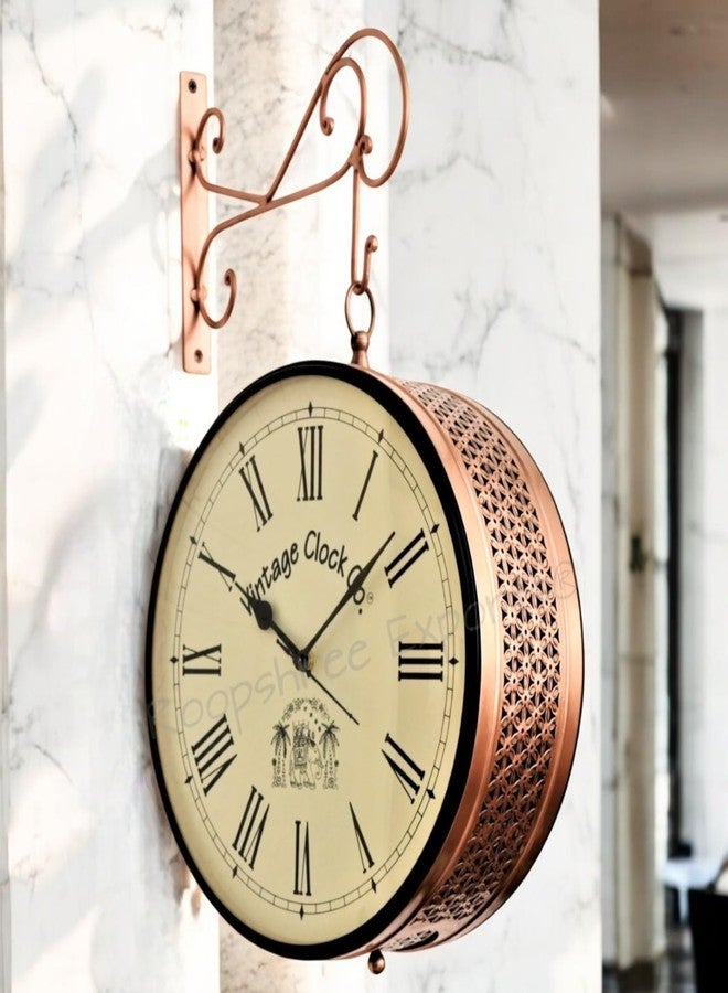 Vintage Clock Handcrafted Double Side Wall Clock 1 Year Warranty / 6557-8-RR - Image 3